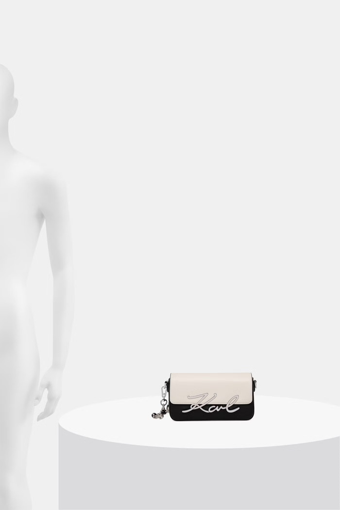 Karl Lagerfeld kabelka hobo dámska kožená K/SIGNATURE B3W30303