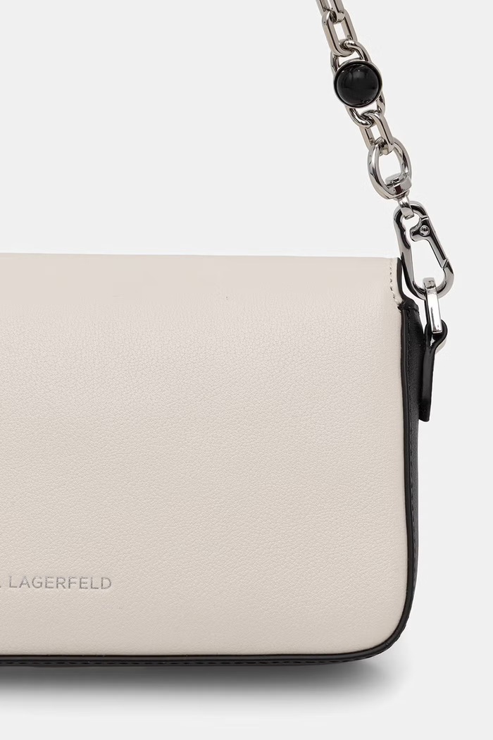 Doplnky Karl Lagerfeld kabelka hobo dámska kožená K/SIGNATURE B3W30303 čierna
