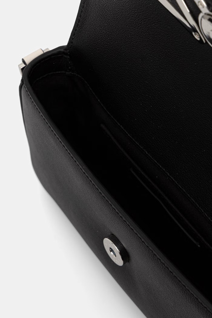 Karl Lagerfeld kabelka hobo dámska kožená K/SIGNATURE B3W30303 čierna