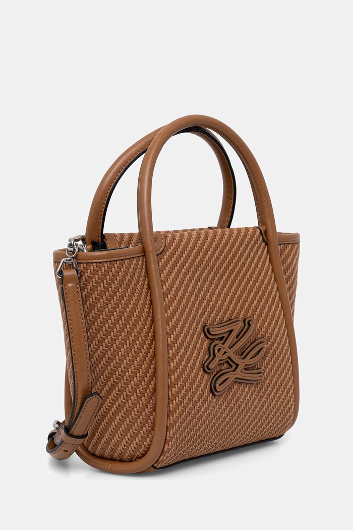 Karl Lagerfeld crossbody kabelka dámska pletená K/AUTOGRAPH B3W30314 hnedá AW26