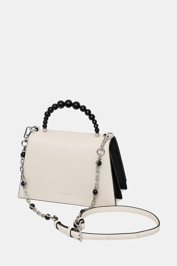 Accesorii Karl Lagerfeld geantă crossbody pentru femei din piele K/SIGNATURE B3W30304 bej