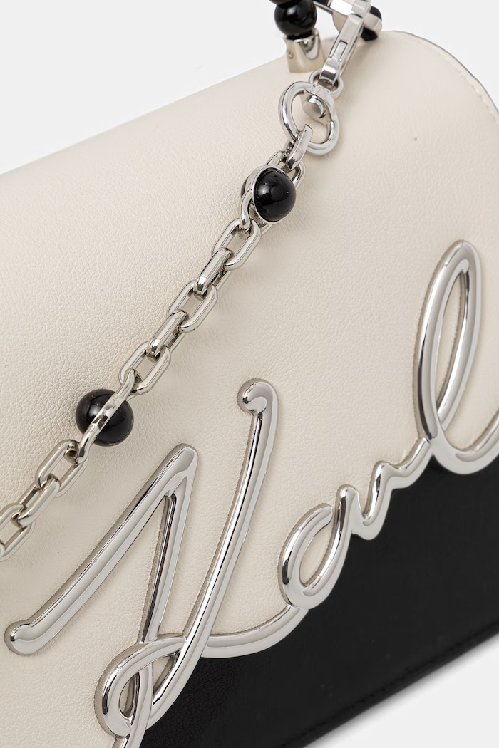 Karl Lagerfeld geantă crossbody pentru femei din piele K/SIGNATURE bej B3W30304