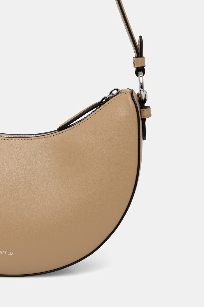 Doplnky Karl Lagerfeld kabelka hobo dámska kožená K/AUTOGRAPH B3W30306 béžová