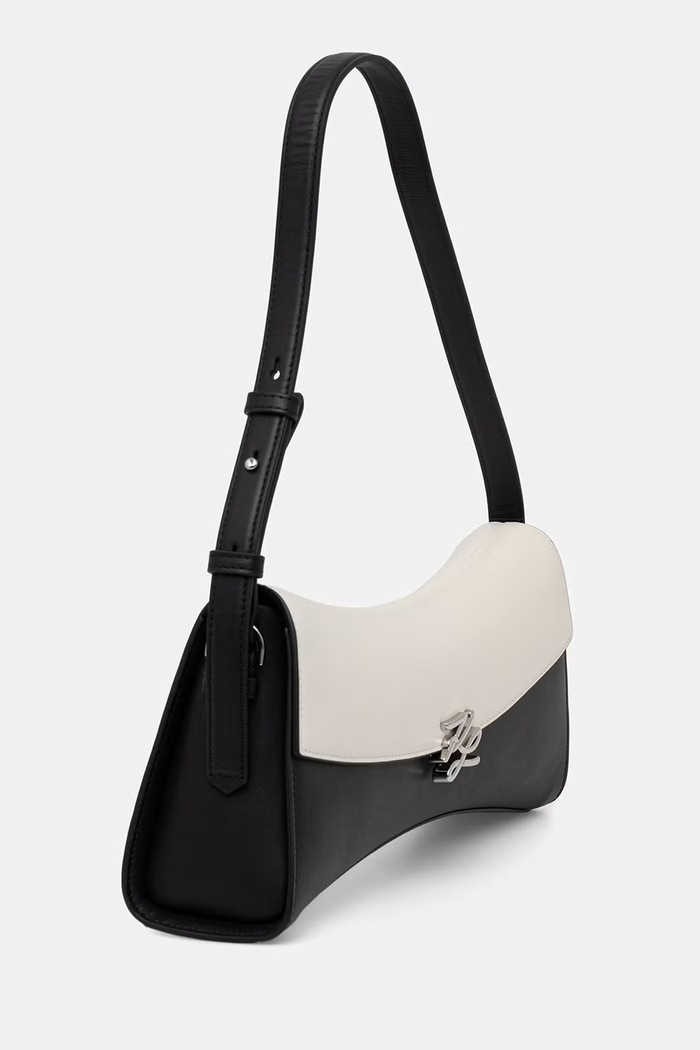 Karl Lagerfeld kabelka typu baguette dámska kožená K/AUTOGRAPH B3W30318 čierna AW26