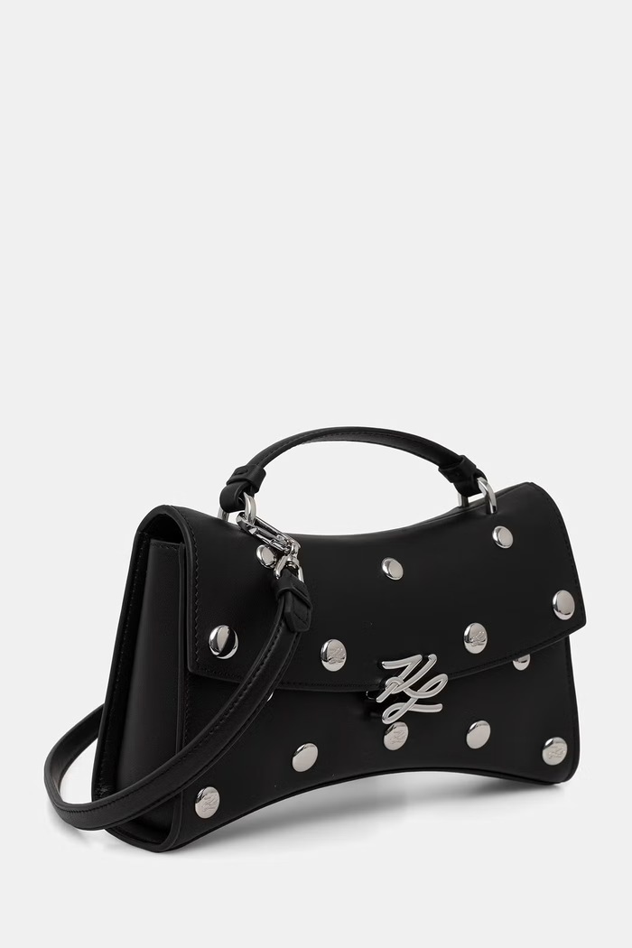 Karl Lagerfeld geantă crossbody pentru femei din piele K/AUTOGRAPH B3W30319 negru AW26
