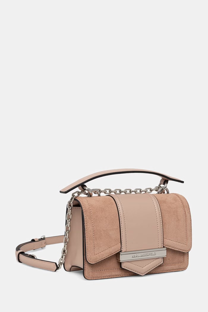 Karl Lagerfeld torebka crossbody damska zamszowa K/NOVA A4W30276 beżowy AW26