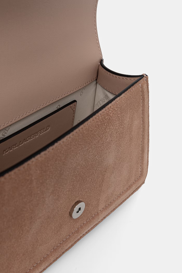 Karl Lagerfeld torebka crossbody damska zamszowa K/NOVA beżowy A4W30276