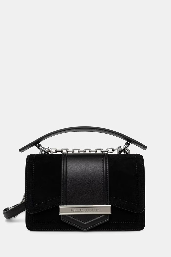 Karl Lagerfeld χιαστί γυναικεία δέρμα σουέτ K/NOVA μαύρο A4W30276