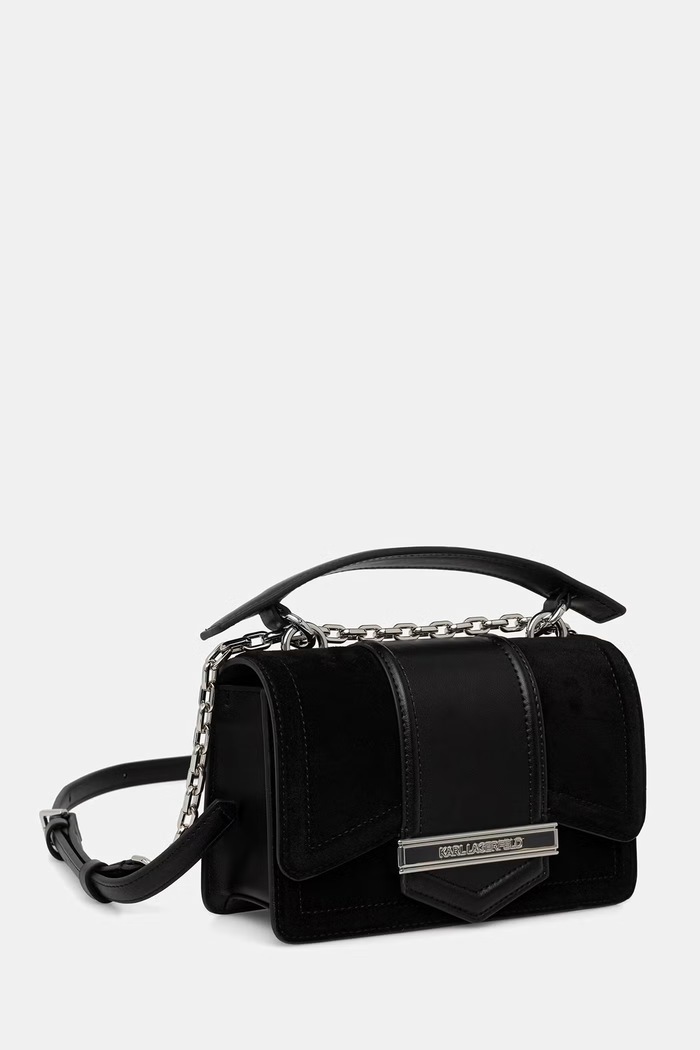 Karl Lagerfeld χιαστί γυναικεία δέρμα σουέτ K/NOVA A4W30276 μαύρο AW26