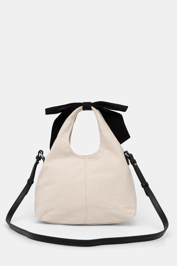 Karl Lagerfeld geantă crossbody pentru femei din bumbac K/SIGNATURE bej B3W50009