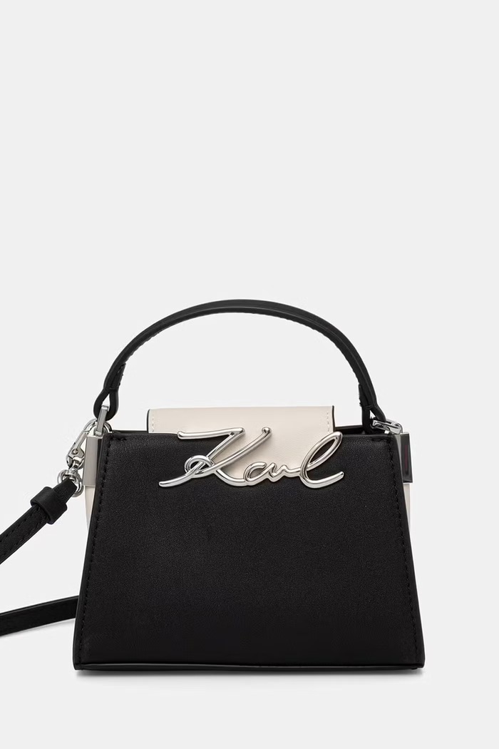 Karl Lagerfeld geantă crossbody pentru femei din piele K/SIGNATURE negru B3W30353