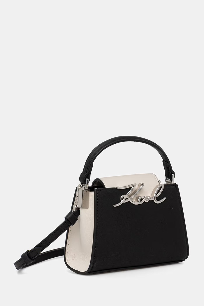 Karl Lagerfeld geantă crossbody pentru femei din piele K/SIGNATURE B3W30353 negru AW26