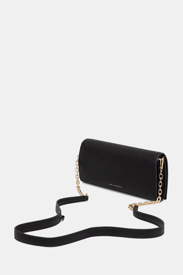 Αξεσουάρ Karl Lagerfeld χιαστί γυναικεία δερμάτινη K/SIGNATURE B3W30358 μαύρο