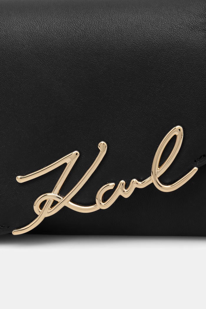 Karl Lagerfeld χιαστί γυναικεία δερμάτινη K/SIGNATURE μαύρο B3W30358