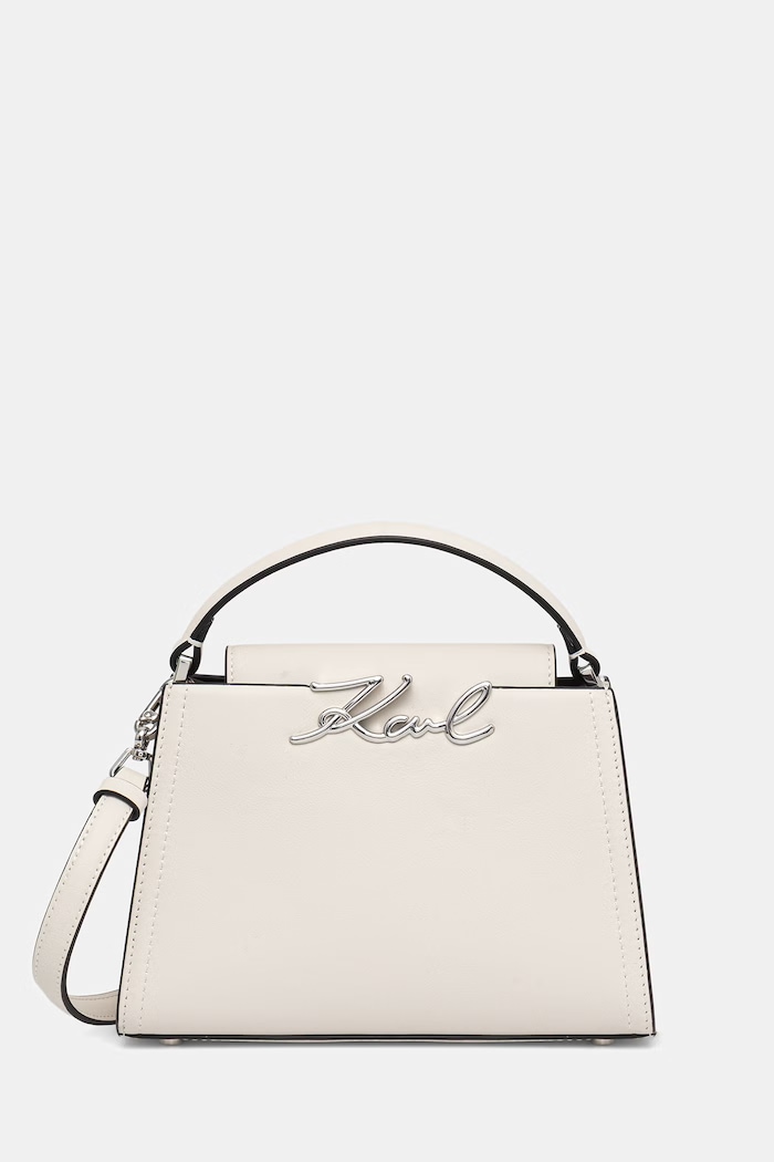 Karl Lagerfeld geantă crossbody pentru femei din piele K/SIGNATURE bej B3W30018