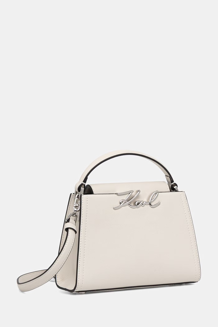 Karl Lagerfeld geantă crossbody pentru femei din piele K/SIGNATURE B3W30018 bej AW26