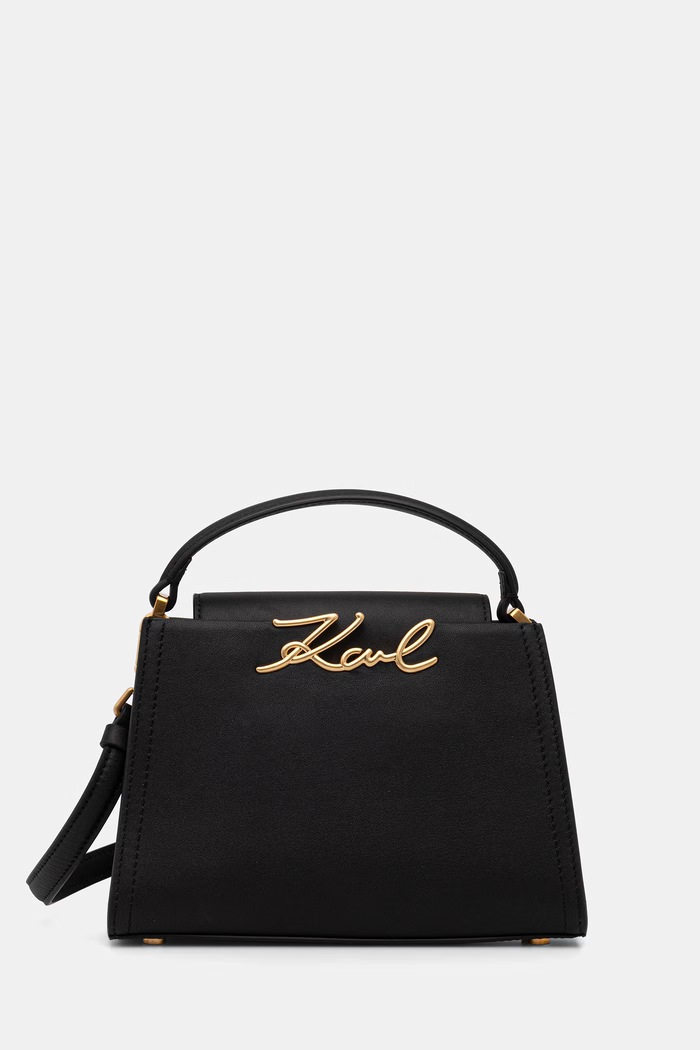 Karl Lagerfeld crossbody kabelka dámska kožená K/SIGNATURE čierna B3W30018