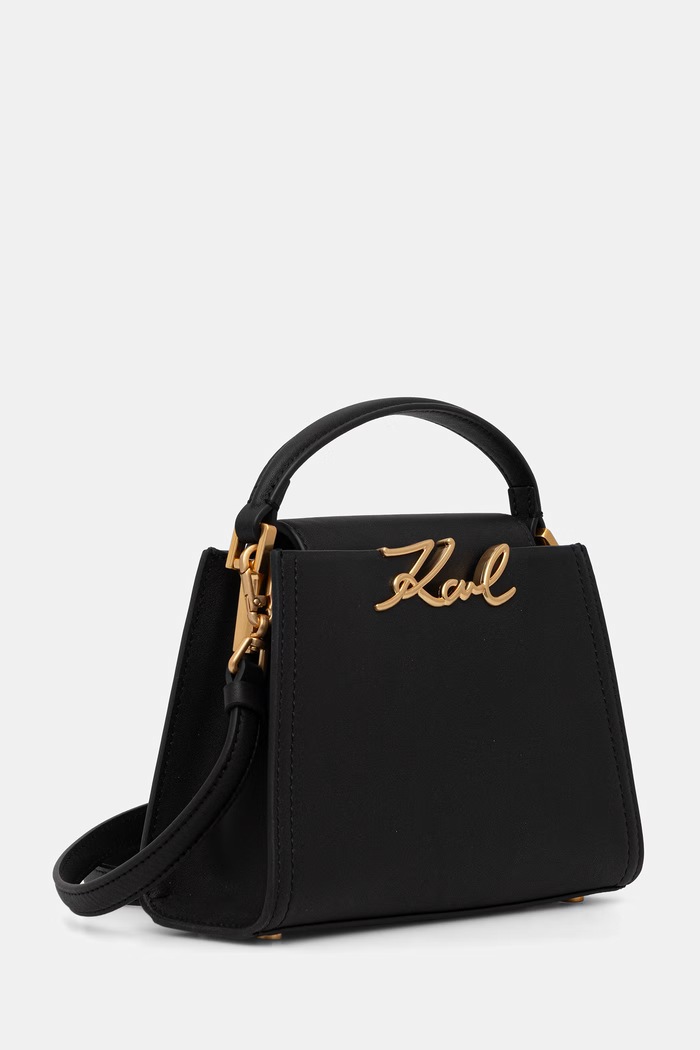 Karl Lagerfeld crossbody kabelka dámska kožená K/SIGNATURE B3W30018 čierna AW26