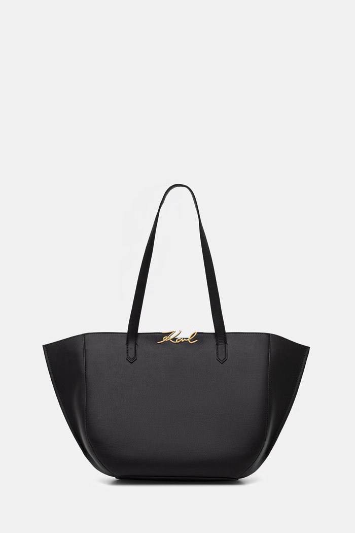 Karl Lagerfeld tote γυναικεία δερμάτινη K/SIGNATURE μαύρο B3W30019