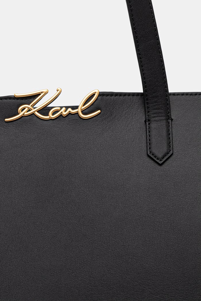 Karl Lagerfeld tote γυναικεία δερμάτινη K/SIGNATURE μαύρο B3W30019