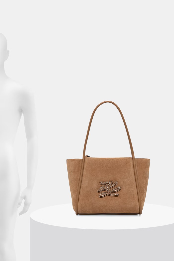Karl Lagerfeld kabelka typu tote dámska semišová K/AUTOGRAPH B3W30037
