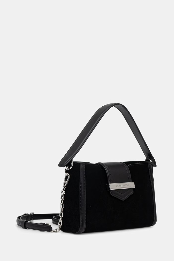 Karl Lagerfeld crossbody kabelka dámska semišová B3W30071 čierna AW26