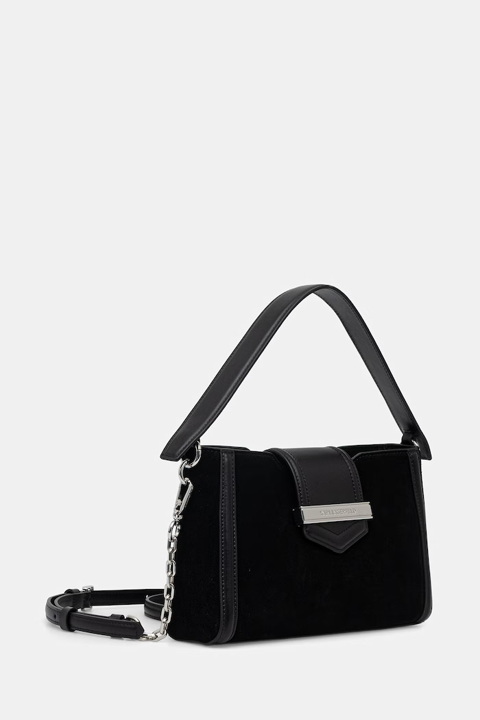 Karl Lagerfeld crossbody kabelka dámska semišová B3W30071 čierna AW26