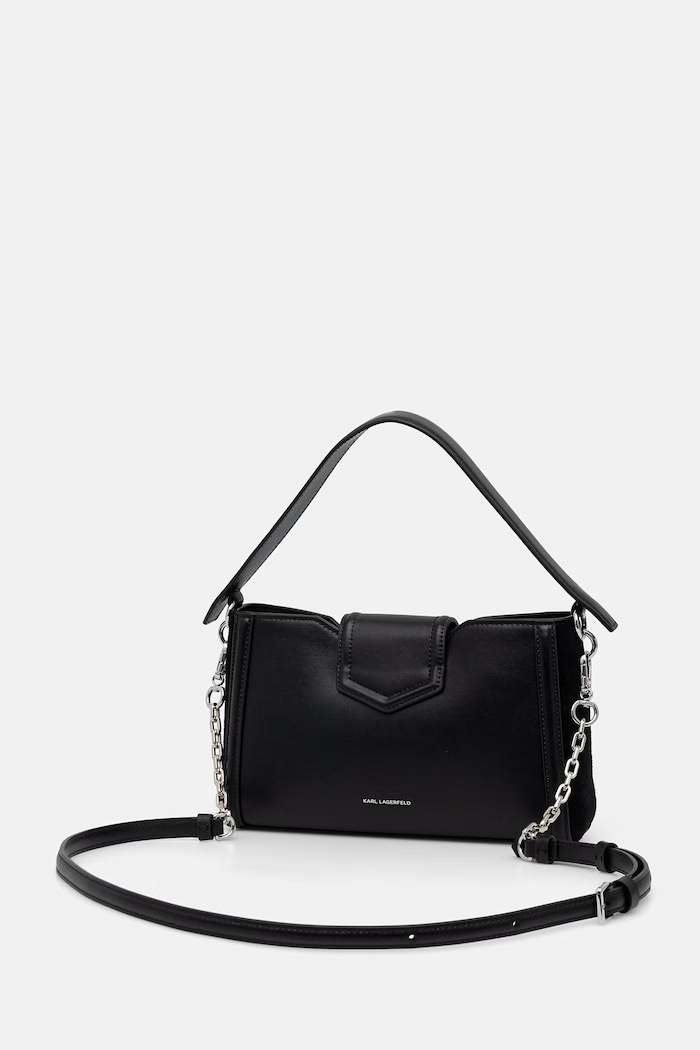 Doplnky Karl Lagerfeld crossbody kabelka dámska semišová B3W30071 čierna