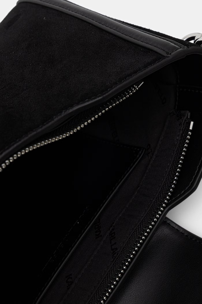 Karl Lagerfeld crossbody kabelka dámska semišová B3W30071 čierna