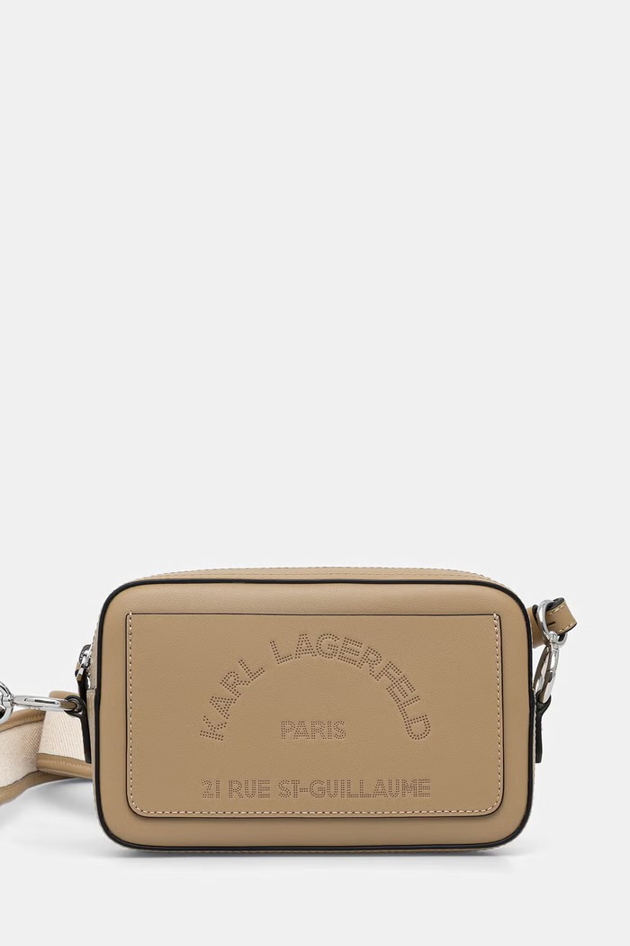 Karl Lagerfeld χιαστί γυναικεία δερμάτινη μπεζ B3W30088
