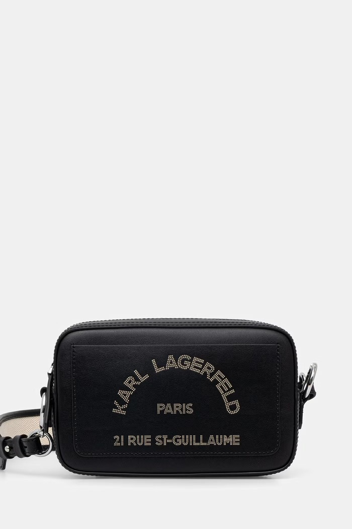 Karl Lagerfeld χιαστί γυναικεία δερμάτινη μαύρο B3W30088
