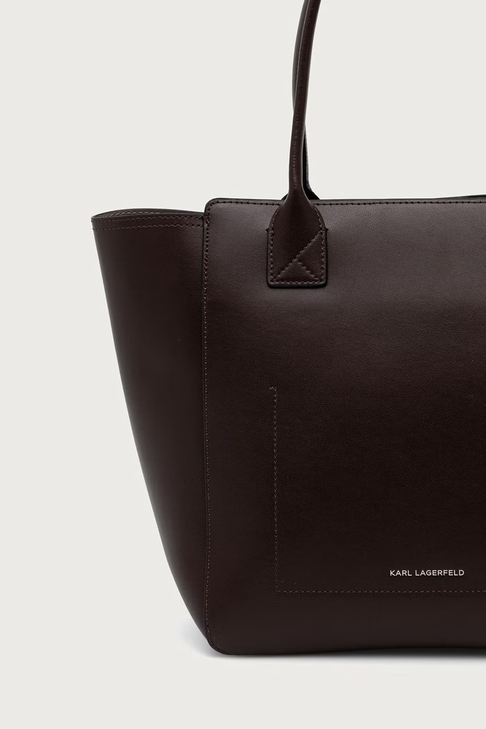 Doplňky Karl Lagerfeld Nákupní taška dámská kožená B3W30096 hnědá