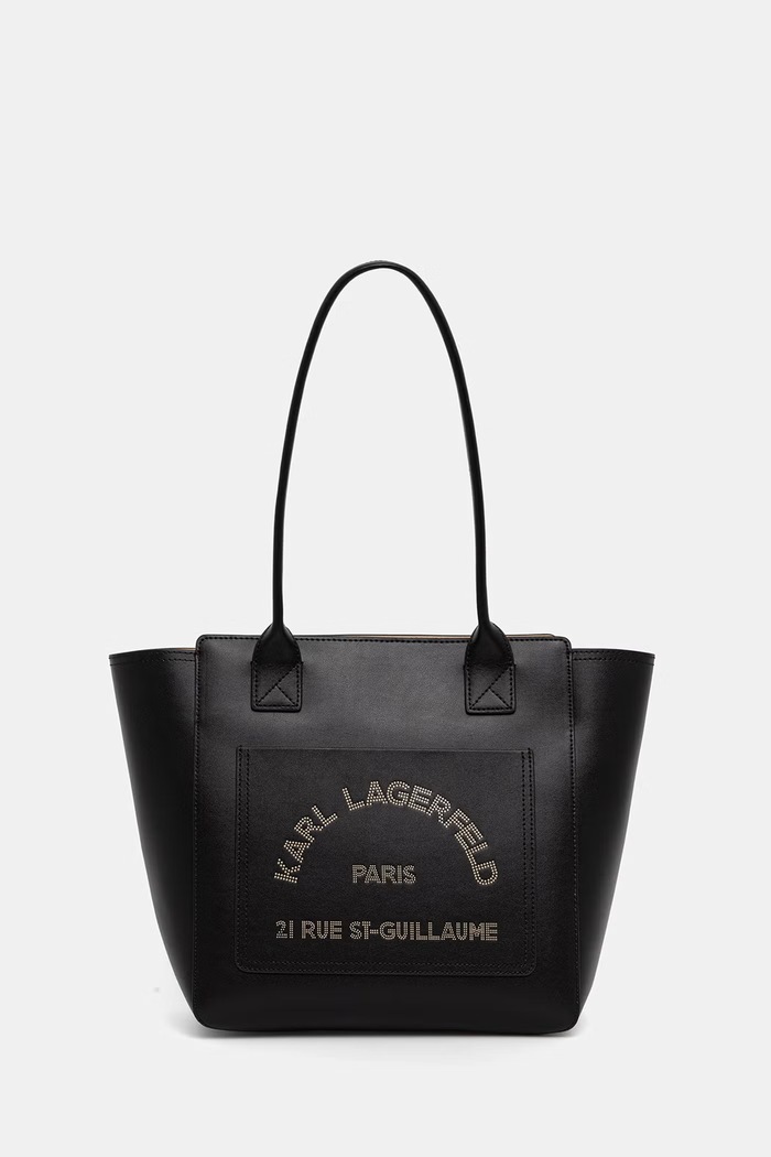 Karl Lagerfeld geantă shopper pentru femei din piele negru B3W30096