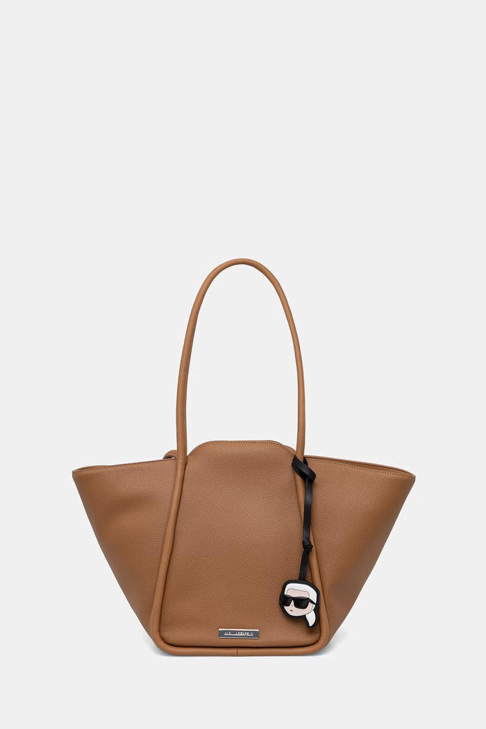 Karl Lagerfeld kabelka typu tote dámska z imitácie kože IKON hnedá B3W30116