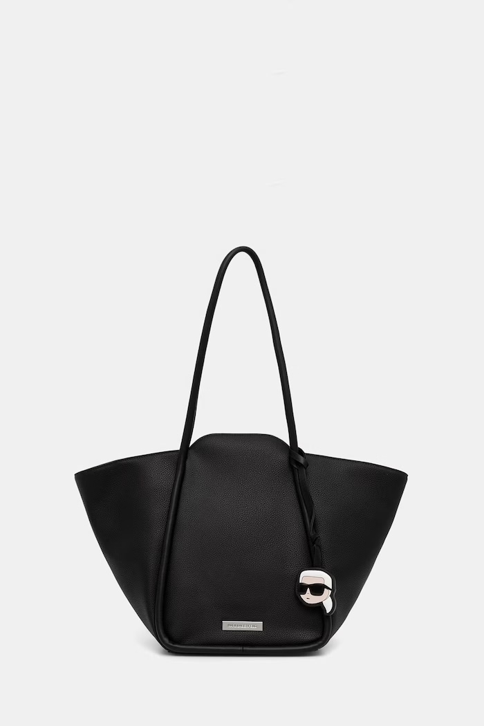 Karl Lagerfeld női műbőr vászontáska IKON fekete B3W30116