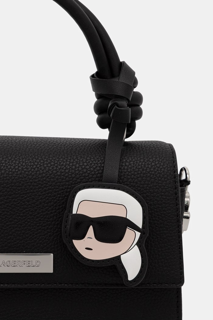 Karl Lagerfeld crossbody kabelka dámska z imitácie kože IKON čierna B3W30125