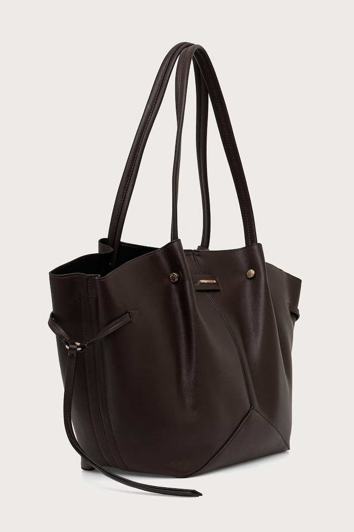 Karl Lagerfeld Tote bag pentru femei cu imitație de piele K/PIERCED B3W30347 maro AW26