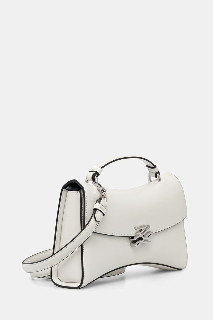 Karl Lagerfeld crossbody kabelka dámska kožená K/AUTOGRAPH B3W30270 biela AW26