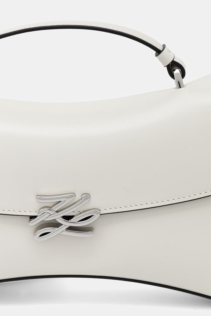 Karl Lagerfeld crossbody kabelka dámska kožená K/AUTOGRAPH biela B3W30270