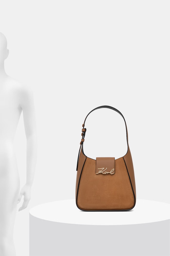 Karl Lagerfeld kabelka hobo dámska semišová K/SIGNATURE B3W30305