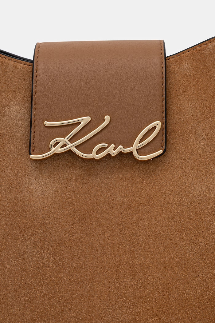 Karl Lagerfeld kabelka hobo dámska semišová K/SIGNATURE hnedá B3W30305