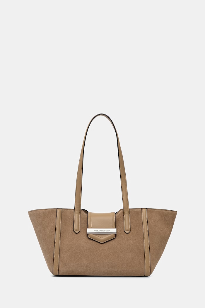Karl Lagerfeld kabelka typu shopper dámska semišová K/NOVA béžová B3W30321