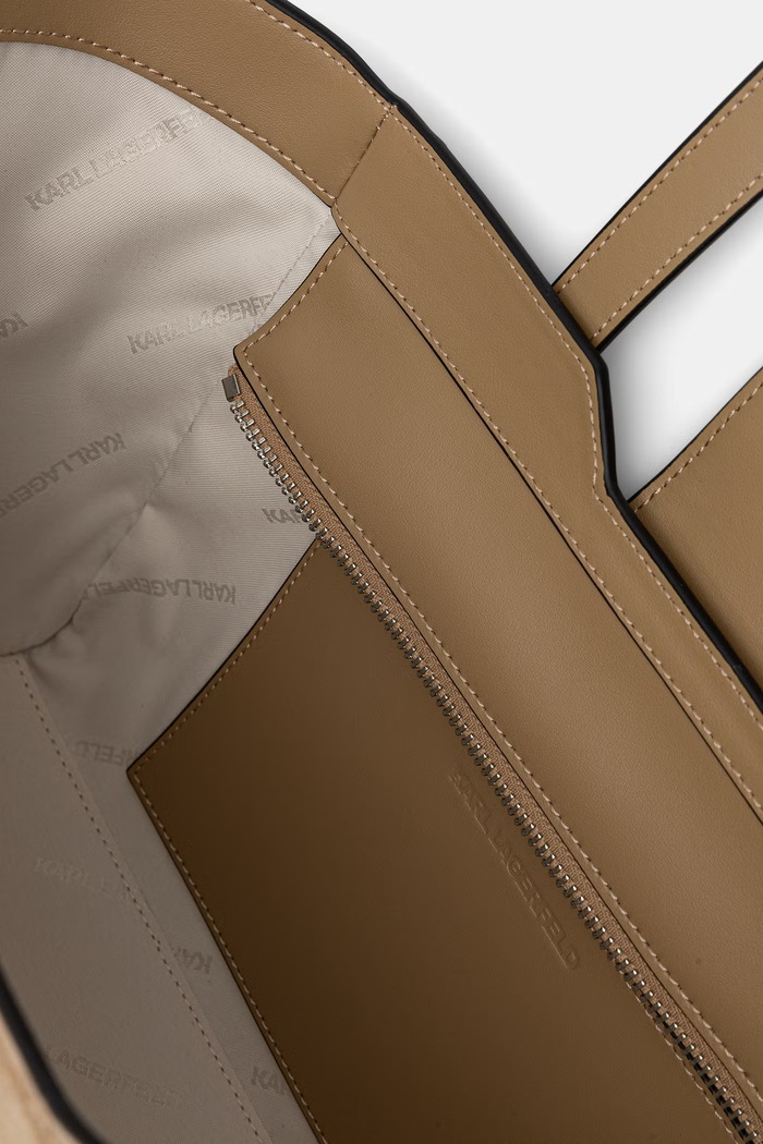 Karl Lagerfeld kabelka typu shopper dámska semišová K/NOVA B3W30321 béžová