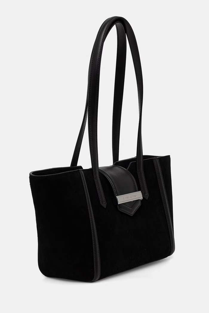 Karl Lagerfeld kabelka typu shopper dámska semišová K/NOVA B3W30321 čierna AW26