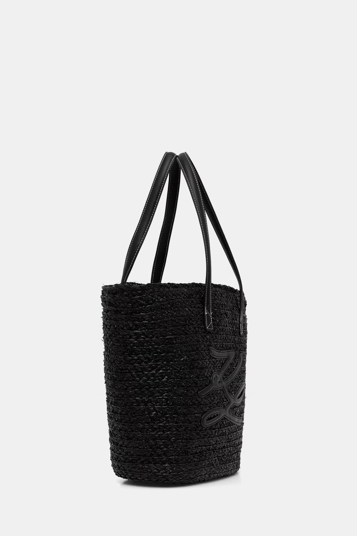Karl Lagerfeld plážová kabelka dámska pletená K/AUTOGRAPH B3W46041 čierna AW26