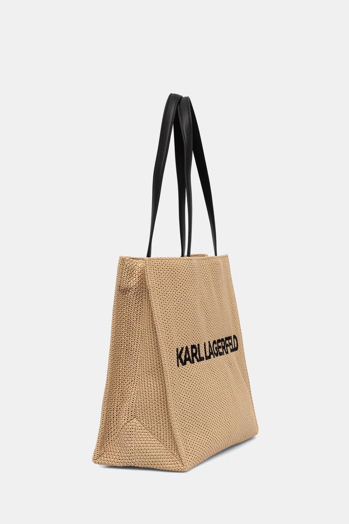 Karl Lagerfeld geantă tote pentru femei împletită K/ESSENTIAL B3W46044 bej AW26