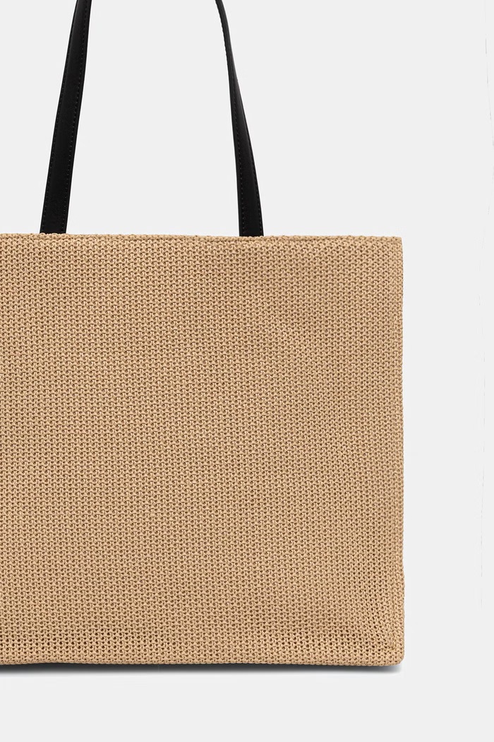 Accesorii Karl Lagerfeld geantă tote pentru femei împletită K/ESSENTIAL B3W46044 bej
