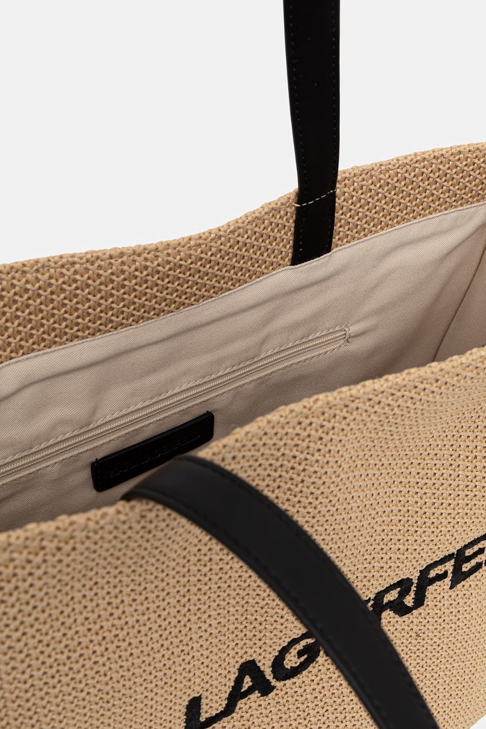 Karl Lagerfeld geantă tote pentru femei împletită K/ESSENTIAL B3W46044 bej