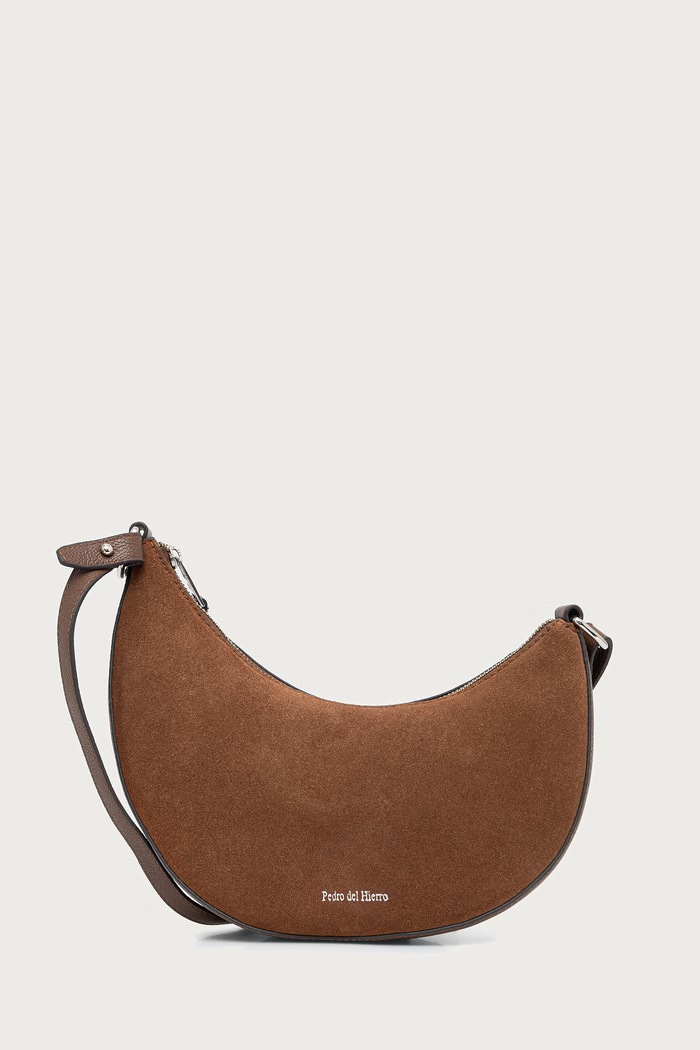 Pedro del Hierro Torebka crossbody damska zamszowa brązowy 1114758