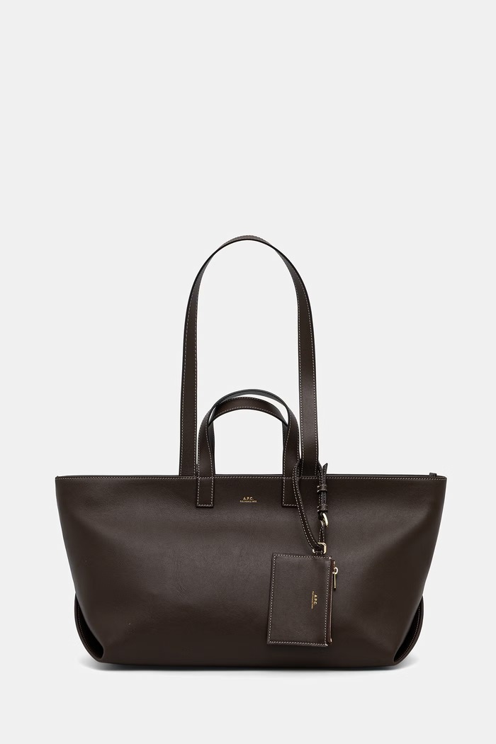 A.P.C. torebka shopper damska skórzana le drummer brązowy PXCEO.F67057